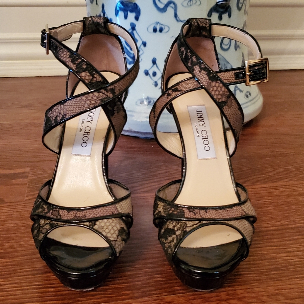 JIMMY CHOO London Kuki Lace Platform Sandal